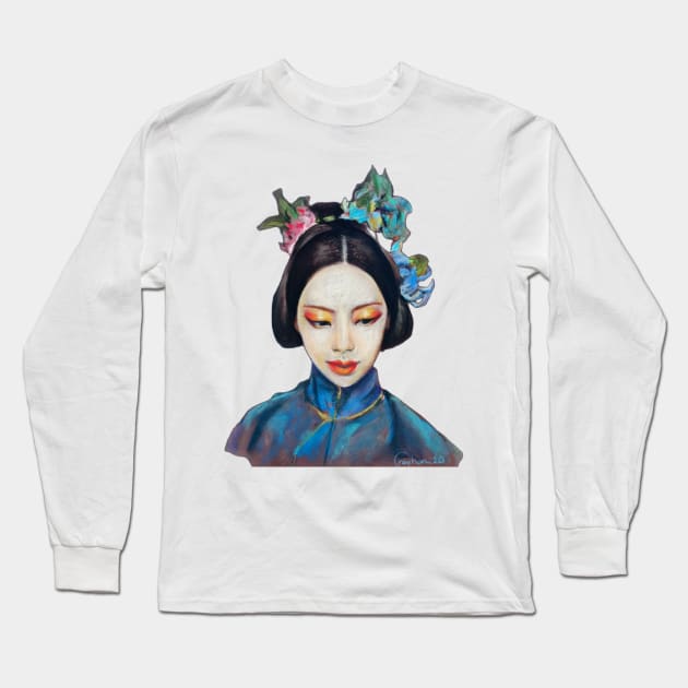 Geisha, japan Long Sleeve T-Shirt by reyhanartstudio